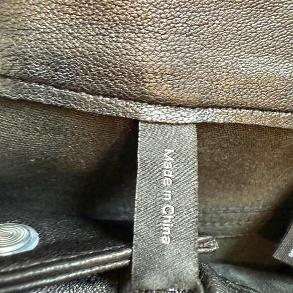 Theory 5 Pocket Pant Bristol Lamb Leather Black Skinny High Rise Size 2 - Picture 7 of 9